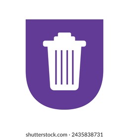 Garbage bin logo Logo combine with letter U vector template