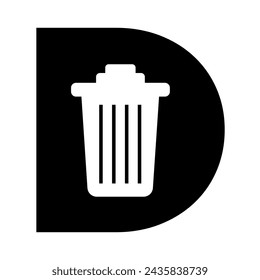 Garbage bin logo Logo combine with letter D vector template