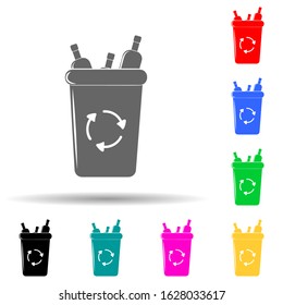 garbage bin multi color style icon. Simple glyph, flat vector of ecology icons for ui and ux, website or mobile application