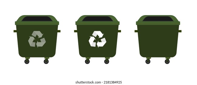 Garbage bin on a white background. Vector.