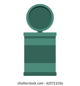 Garbage bin with opening lid icon flat isolated on white background vector illustration