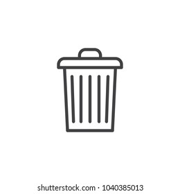 Garbage bin outline icon. linear style sign for mobile concept and web design. Trash can simple line vector icon. Symbol, logo illustration. Pixel perfect vector graphics