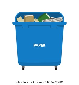 Garbage bin for paper vector illustration