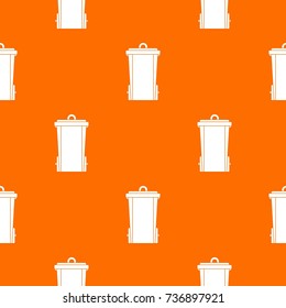 Garbage bin pattern repeat seamless in orange color for any design. Vector geometric illustration