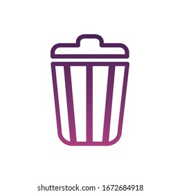 garbage bin por line style icon vector illustration design