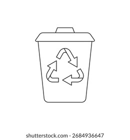 Cubo de basura con el símbolo de reciclaje para la clasificación de residuos