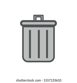 garbage bin simple shape icon vector