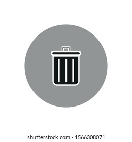 garbage bin simple shapes icon vector