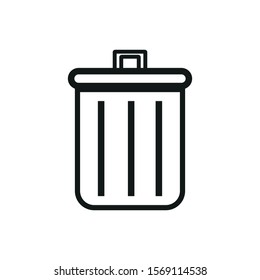 garbage bin simple shapes icon vector