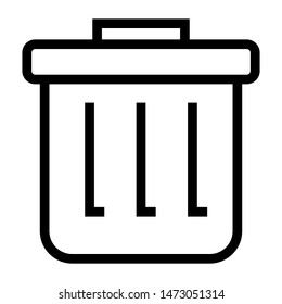 garbage bin thin line vector icon