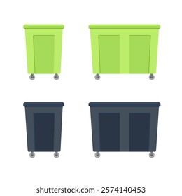 Garbage bin. Trash can vector set. Waste container sign. Recycle isolated set. Rubbish disposal bucket.