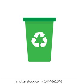Garbage bin or trash can. Waste and rubbish recycling symbol.EPS 10.vector illustration isolated on white background.