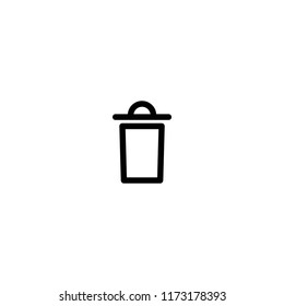 Garbage bin, trash can, wastebasket line icon. Clean, delete button. waste and recycle. paper basket.  Vector flat illustration isolated on white.