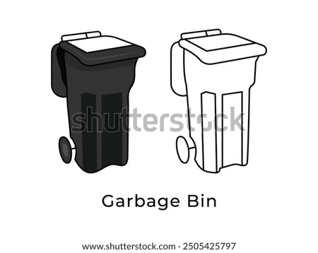 Garbage bin or trash cans icon vector illustration. Waste sorting containers