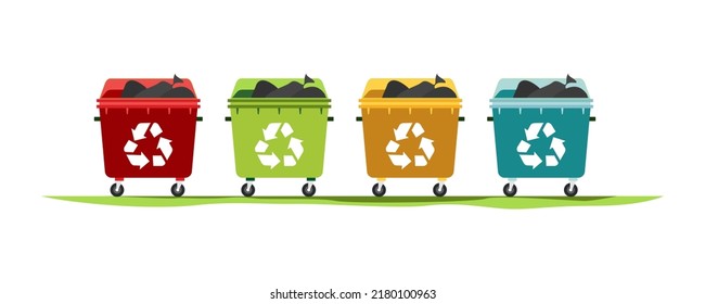 Icono de basureros. Ilustración vectorial.