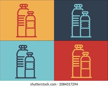Garbage Bottles Logo Template, Simple Flat Icon of plastic,garbage,bottle