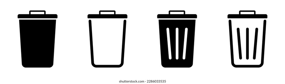 Garbage box for design. Basket simple vector icon. Trash vector illustration.