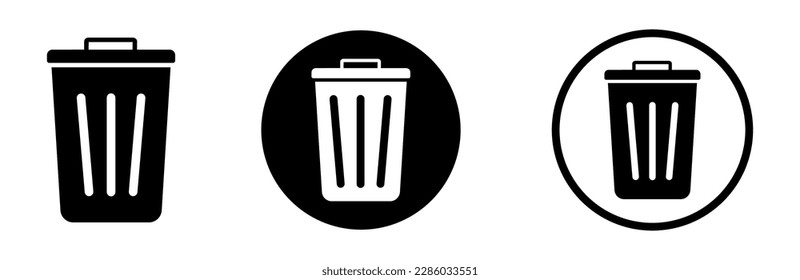 Garbage box for design. Basket simple vector icon. Trash vector illustration.
