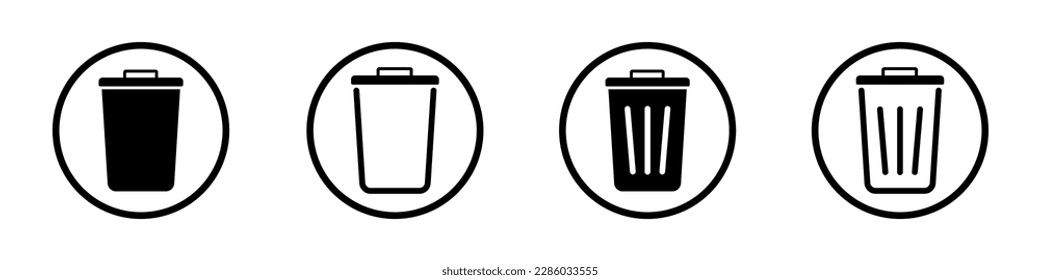 Caja de basura para el diseño. Icono de vector simple de canasta. Ilustración vectorial de la basura.