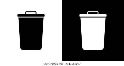 Garbage box for design. Basket simple vector icon. Trash vector illustration.