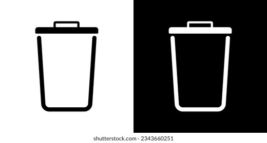 Garbage box for design. Basket simple vector icon. Trash vector illustration.