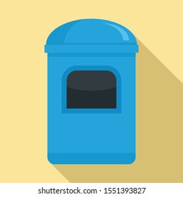 Garbage box icon. Flat illustration of garbage box vector icon for web design