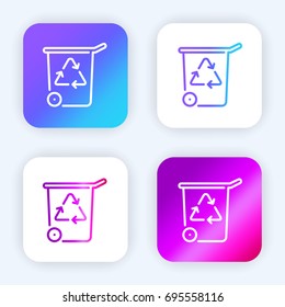 Garbage bright purple and blue gradient app icon