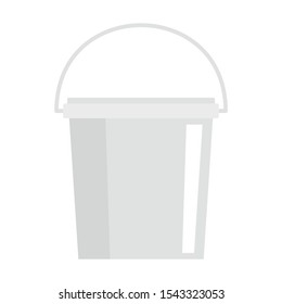 Garbage bucket flat icon. Vector Garbage bucket in flat style isolated on white background. Element for web, game and advertising