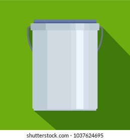 Garbage bucket icon. Flat illustration of garbage bucket vector icon for web