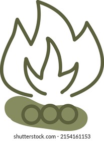 Garbage burning, illustration, vector on a white background.