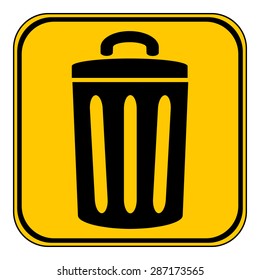 Garbage button on white background. Vector illustration.