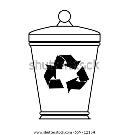 garbage can eco freindly related icon image 