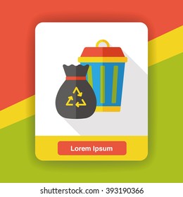 garbage can flat icon