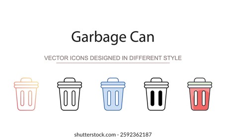 Garbage Can icon design with white background stock illustration