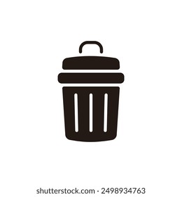 Garbage can icon. Flat silhouette version.