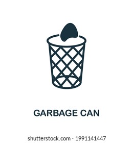 Icono de Basura. Elemento sencillo monocromo de la colección de limpieza. Icono de Creative Garbage Can para diseño web, plantillas, infografías y más