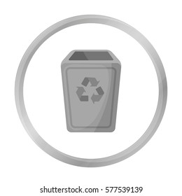 Garbage can icon in monochrome style isolated on white background. Trash and garbage symbol stock vector illustration.