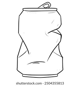 garbage can illustration hand drawn outline vector