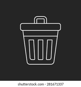 garbage can line icon