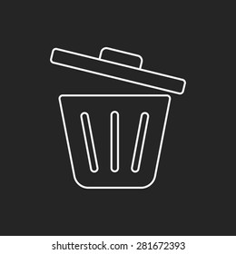 garbage can line icon