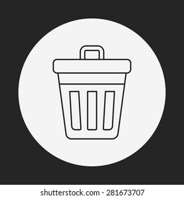 garbage can line icon