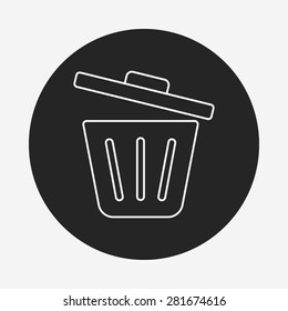 garbage can line icon
