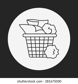 garbage can line icon