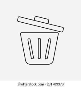 garbage can line icon