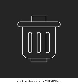 garbage can line icon