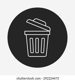 garbage can line icon