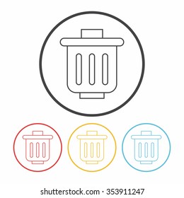 garbage can line icon