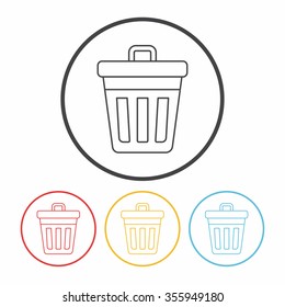 garbage can line icon