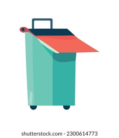 Garbage can on white background icon isolated