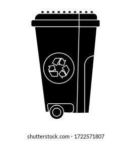 Basura. Contenedor de basura. Concepto de reciclaje de residuos y ecología. Aislado sobre fondo blanco. Ilustración vectorial.
